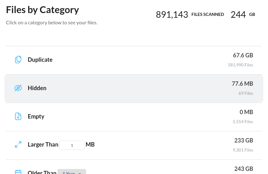storage used by Google Drive hidden files