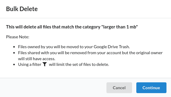 mass delete files in Google Drive